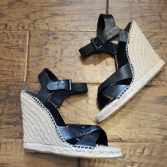 Joie Shoes - Joie Lena Platform Espadrille Wedge Sandal 38.5